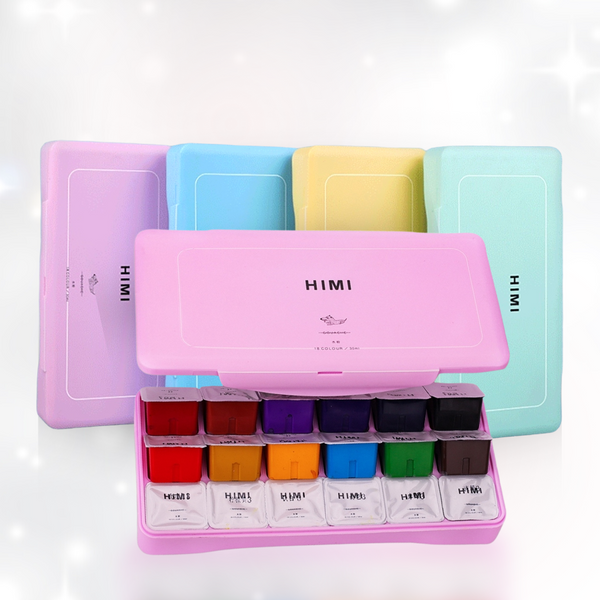 HIMI-Gouache Paint - 30ml jelly cups x 18 colours set