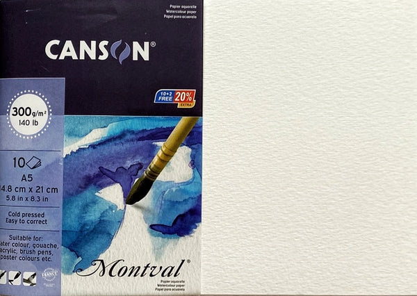 Canson - Montval - Watercolour Paper Cut packs - 300 GSM