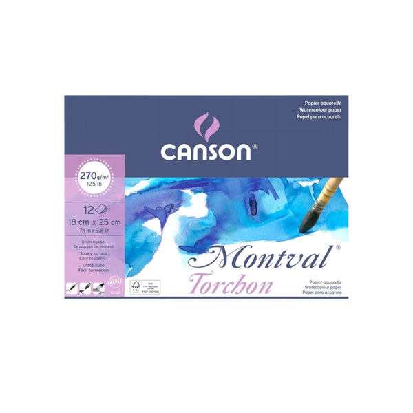 Canson - Montval - Torchon - Watercolour - Glued Pad - 270 GSM