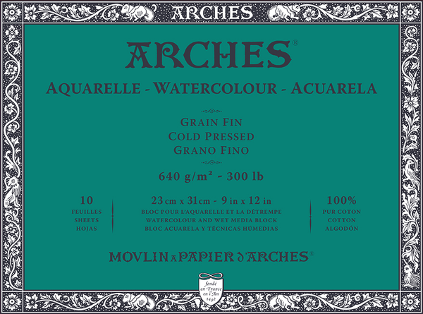 Arches - Watercolour - Cold Pressed - Gummed Blocks - 640 GSM