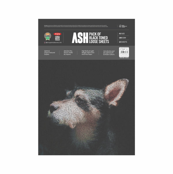 Anupam - Ash Black Toner Cartridge Book - WireO 180 GSM - 40 Sheets