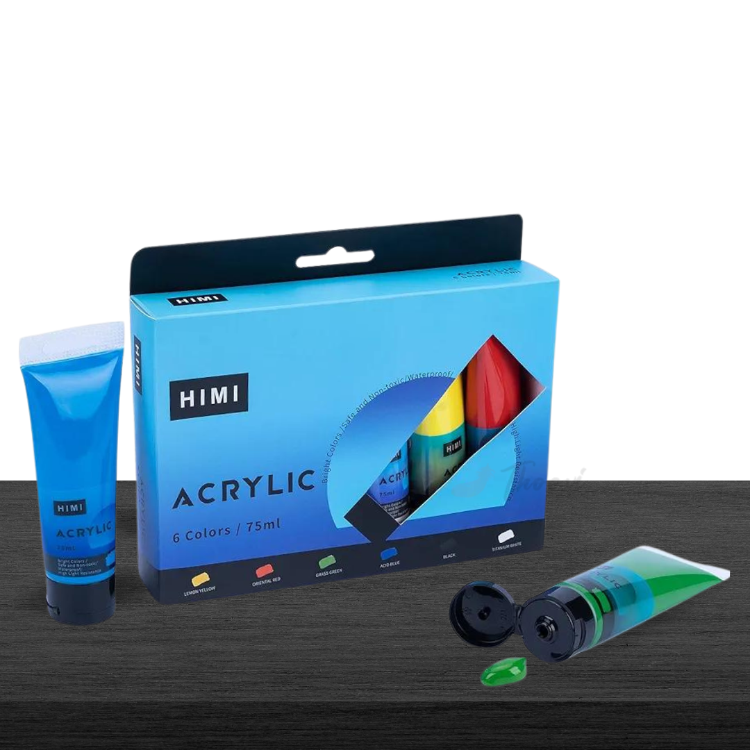 HIMI Acrylic Tube Paint Set - 75ml in 6 colours