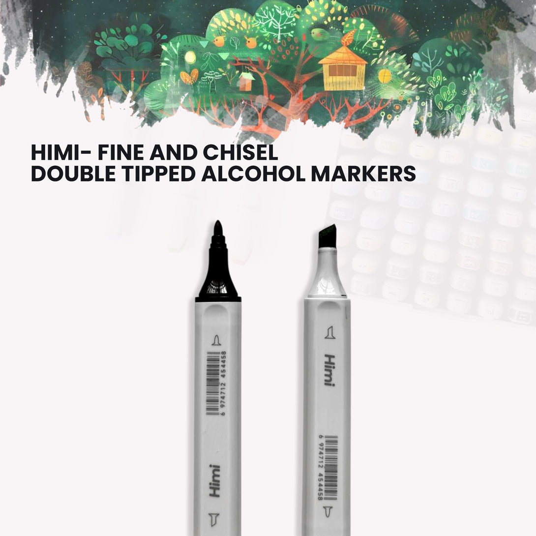 HIMI Dual tip Alcohol Markers for artists fine tip and chisel tip