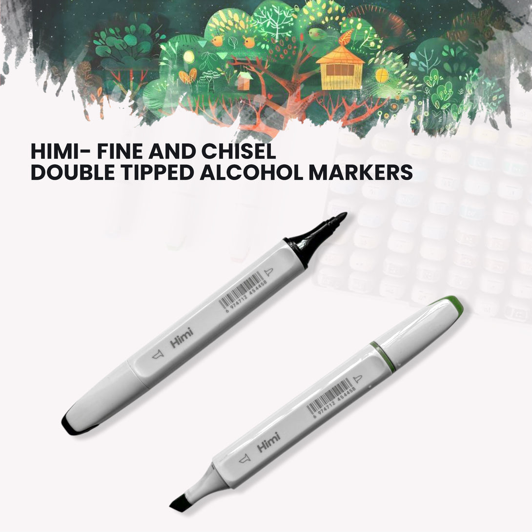 HIMI Dual tip Alcohol Markers for artists with fine and chisel tips