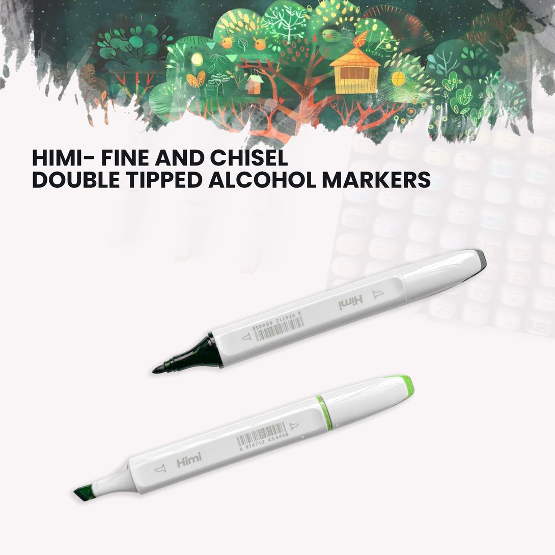 HIMI Dual tip Alcohol Markers for artists with Fine and Chisel tip