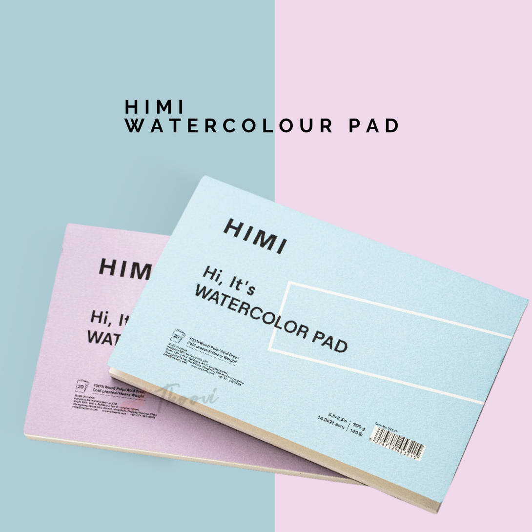 Himi Watercolour Pad - 5.5 x 8.5 inches, 300 GSM, in blue and purple colours