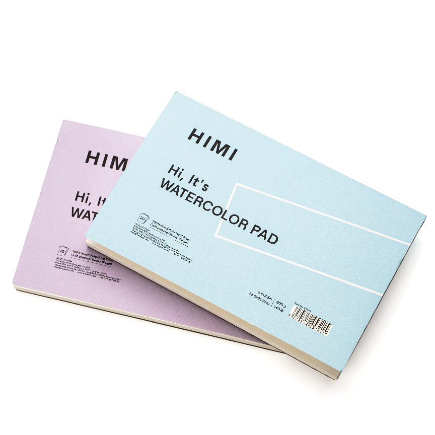 HIMI Watercolour Pad - 5.5 x 8.5 inches, 300 GSM, ideal for watercolor painting available in blue and purple colours