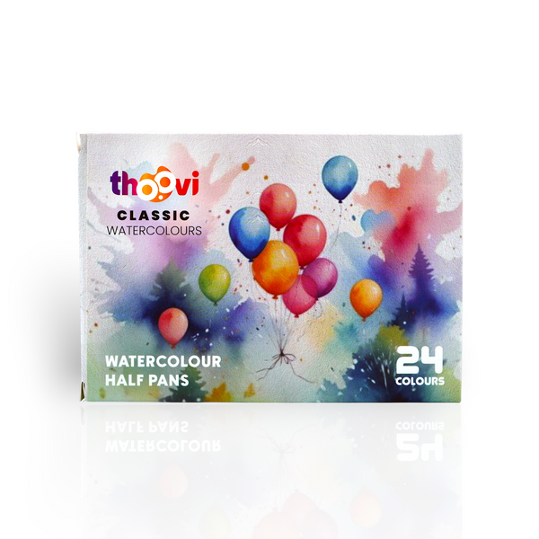 Thoovi - Classic Watercolours - 24 Colours - Half Pan set