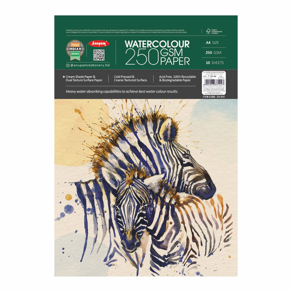 Anupam - Watercolour paper Loose sheets - 250 GSM - A4