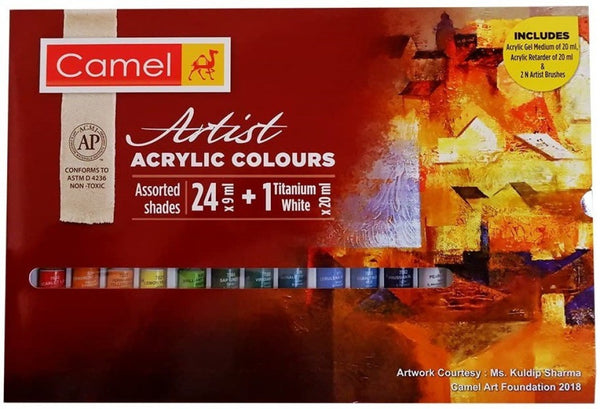 Camlin - Camel - Artist Acrylic Tube Set - 9ml tubes x 24 colours