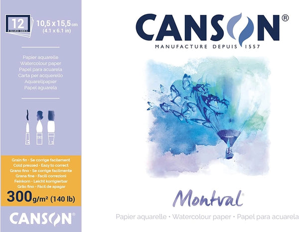 Canson - Montval - Watercolour - Glued Pad - Cold Pressed - 300 GSM