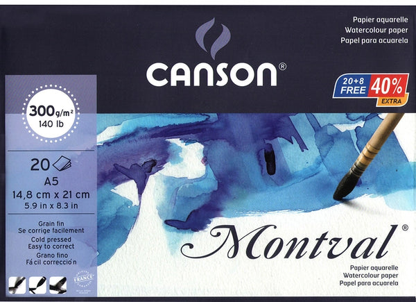 Canson - Montval - Watercolour Paper packs - 300 GSM