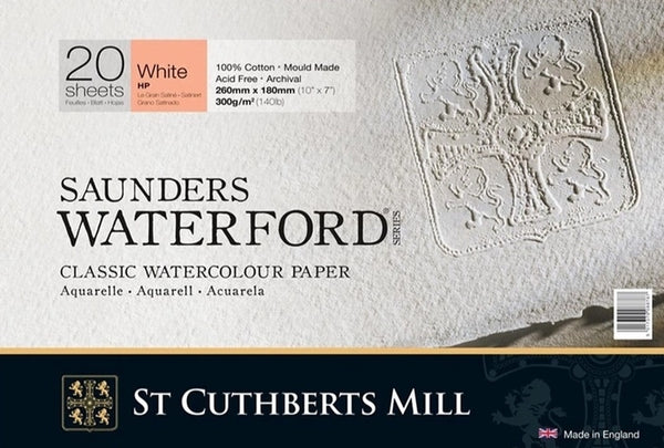 St Cuthberts Mill - Saunders Waterford - Watercolour - Hot Pressed - Gummed Blocks - 300 GSM