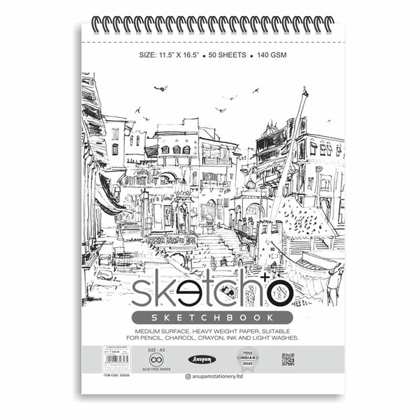 Anupam - SketchO Drawing Book Softcover 50 sheets - 140 GSM - Mixed Media