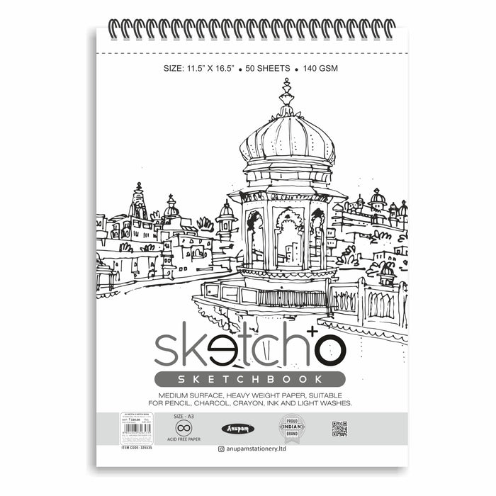 Anupam Earth Sketche libro da disegno, copertina rigida, 140 g/m²