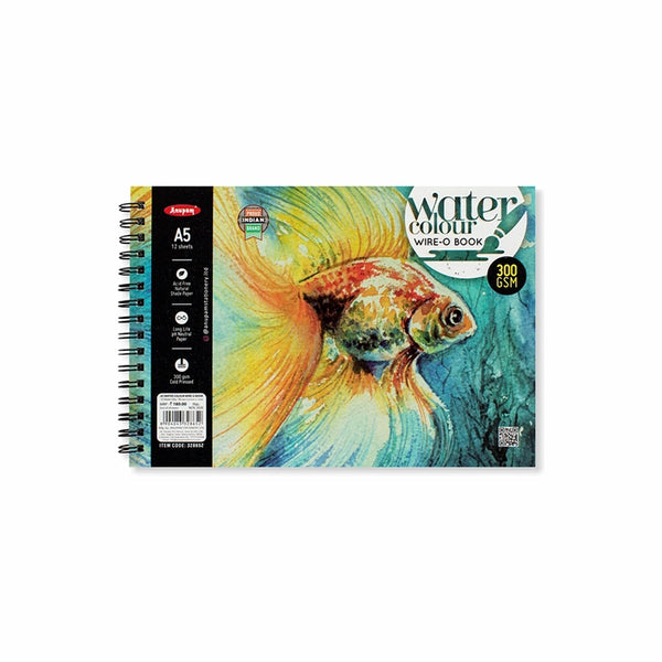 Anupam - Water Colour WireO Book 300 Gsm - 12 Sheets - A5