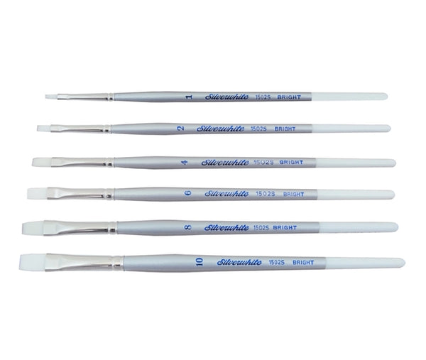 Silver Brush - Silverwhite - WHITE TAKLON - 1502S - Bright Brush