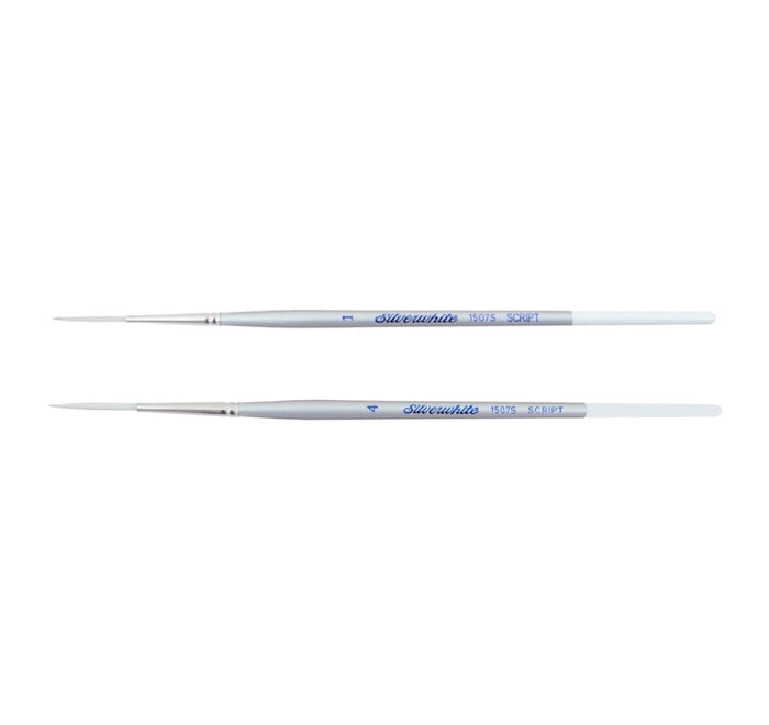 Silver Brush - Silverwhite - WHITE TAKLON - 1507S - Script liner Brush